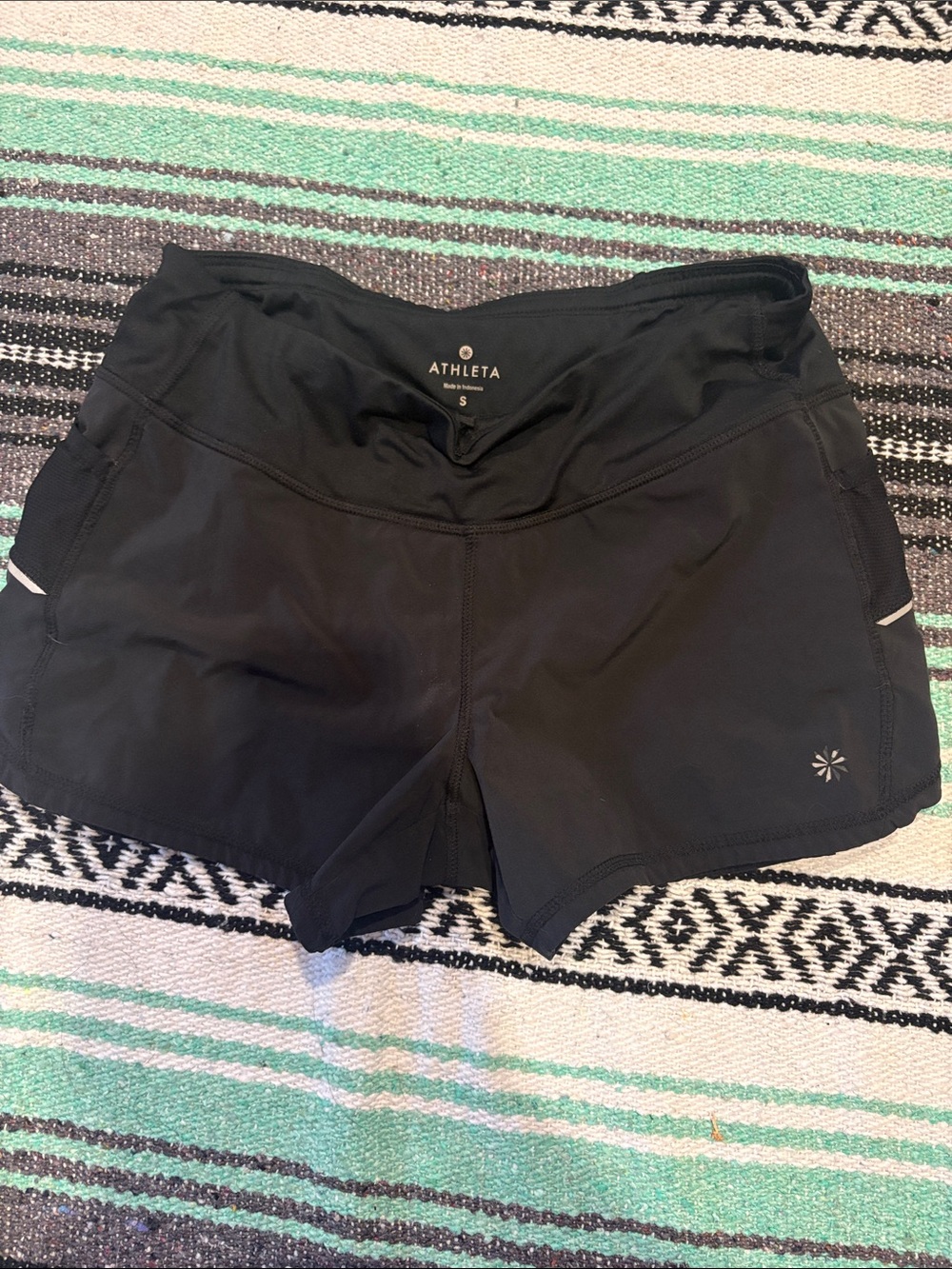 Athleta Black Active Running Shorts with Reflective Logo